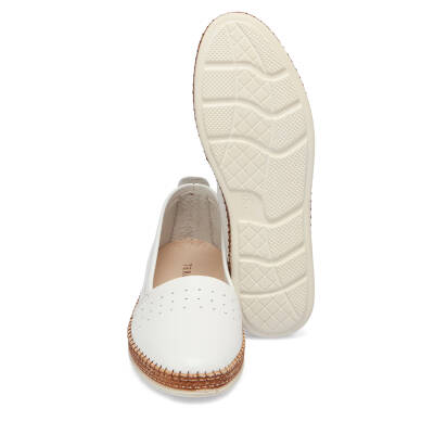  Beyaz Deri Kadın Casual Ayakkabı - K24I1AY67225-A26 - 4