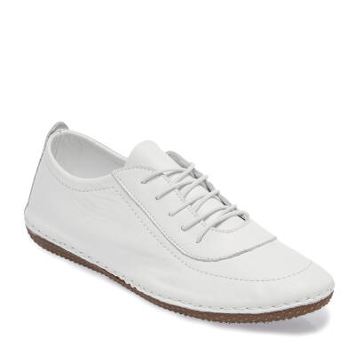  Beyaz Deri Kadın Casual Ayakkabı - K24I1AY67286-A26 