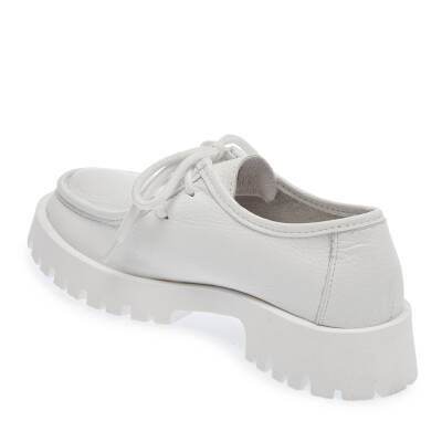  Beyaz Deri Kadın Casual Ayakkabı - K24I1AY67315-B69 - 2