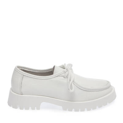  Beyaz Deri Kadın Casual Ayakkabı - K24I1AY67315-B69 - 3