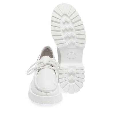  Beyaz Deri Kadın Casual Ayakkabı - K24I1AY67315-B69 - 4