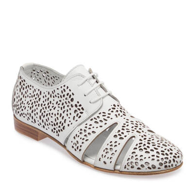  Beyaz Deri Kadın Casual Ayakkabı - K24I1AY67323-A26 