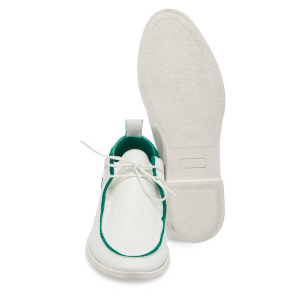 Beyaz Deri Kadın Casual Ayakkabı - K24I1AY67367-A26 - Tergan