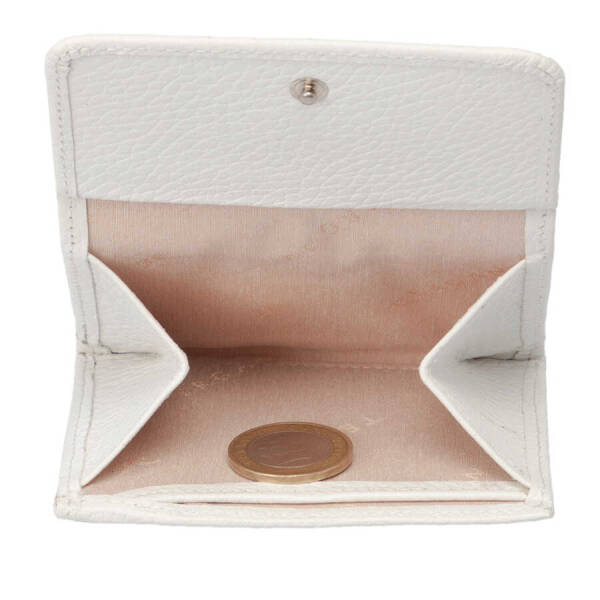 Beyaz Hakiki Deri Kadın Cüzdan - S1CB00005627-B69 - 3