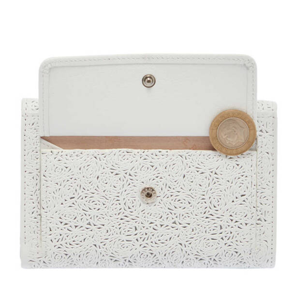 Beyaz Deri Kadın Cüzdan - S1CB00005788-B58 - 4