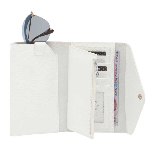 Beyaz Deri Kadın Cüzdan - S1CB00005811-B69 - 3