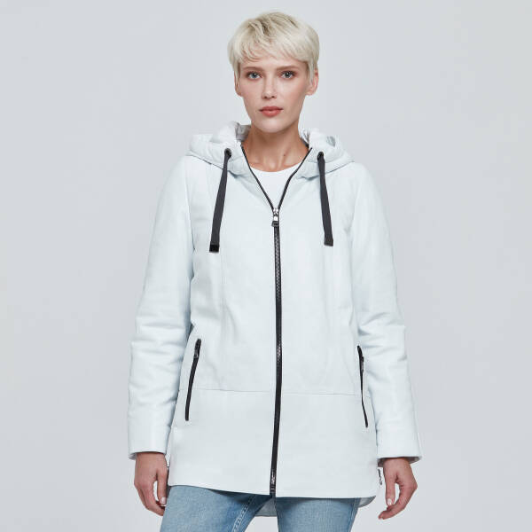 Beyaz Deri Kadın Deri Mont - K23BDM320369-Q4S - 1