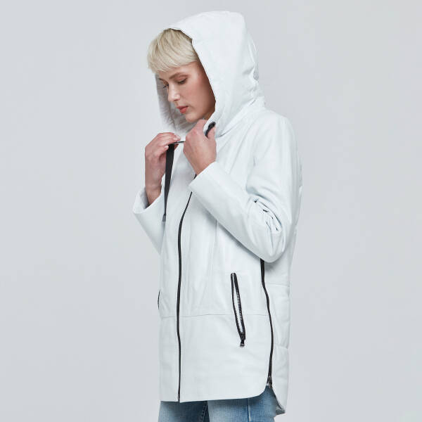 Beyaz Deri Kadın Deri Mont - K23BDM320369-Q4S - 2