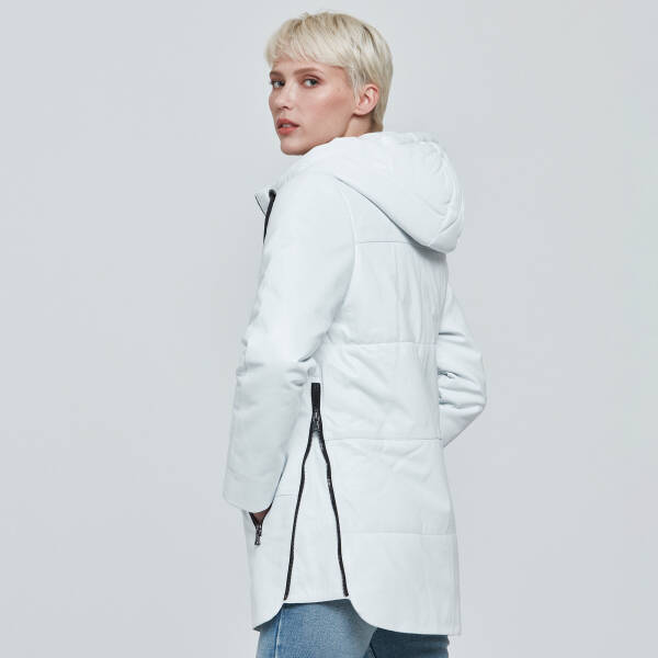 Beyaz Deri Kadın Deri Mont - K23BDM320369-Q4S - 3