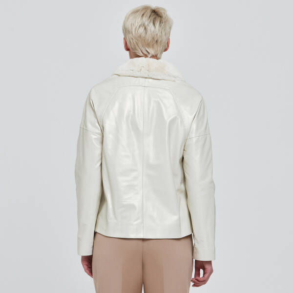 Beyaz Deri Kadın Deri Mont - K23BDM320372-R5Q - 4