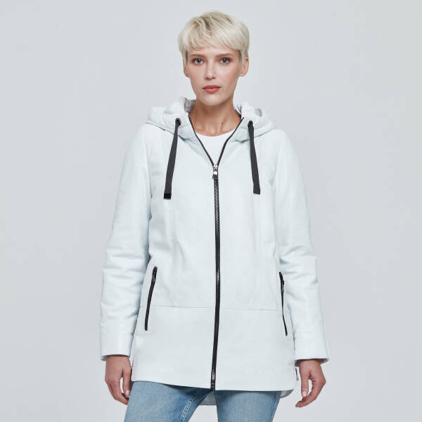 Beyaz Deri Kadın Deri Mont - K23KDM320368-Q4S - 1