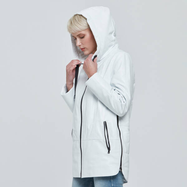 Beyaz Deri Kadın Deri Mont - K23KDM320368-Q4S - 2