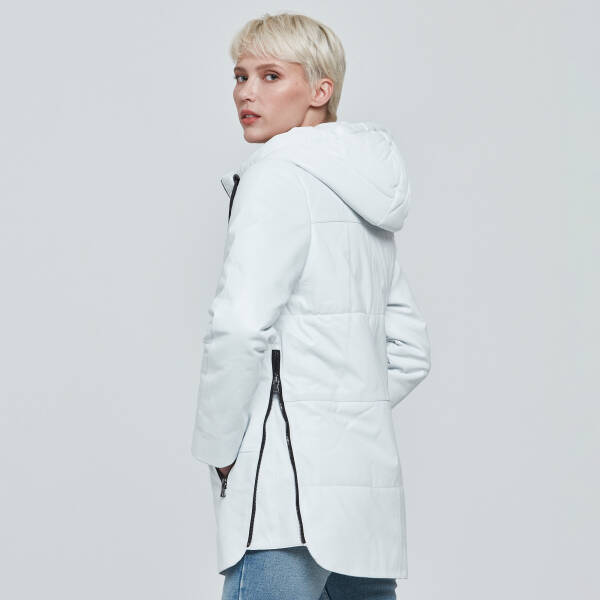 Beyaz Deri Kadın Deri Mont - K23KDM320368-Q4S - 3