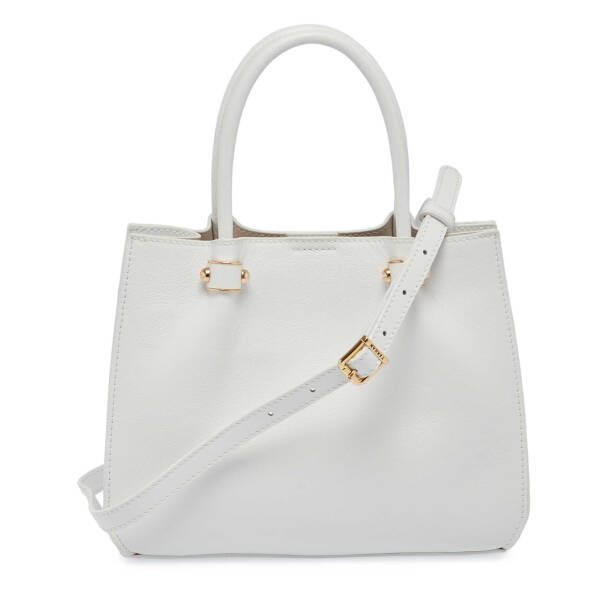 Beyaz Deri Kadın El Çantası - S24K1BC80313-B58 - 4