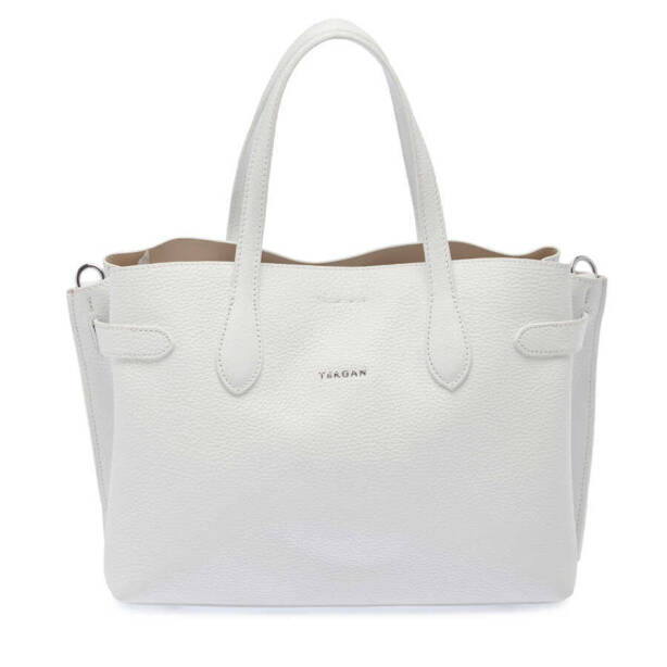 Beyaz Hakiki Deri Kadın El Çantası - S24Y1BC80278-B69 - 1