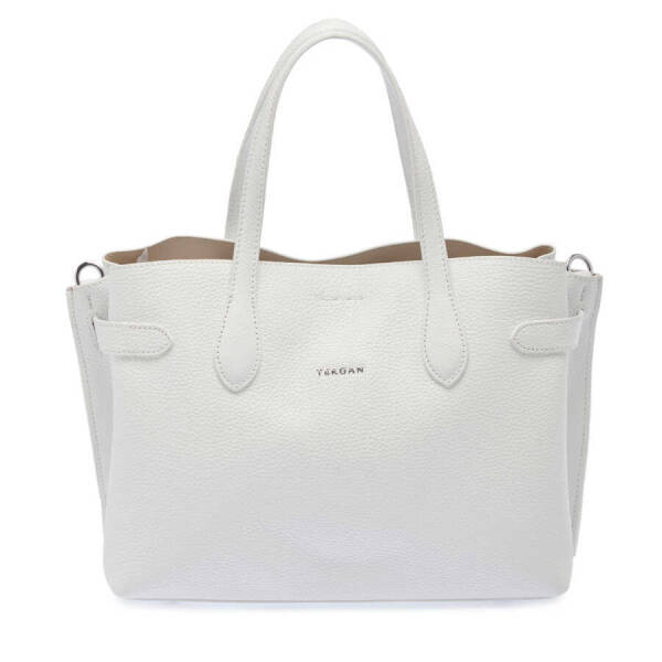 Beyaz Hakiki Deri Kadın El Çantası - S24Y1BC80278-B69 - 1