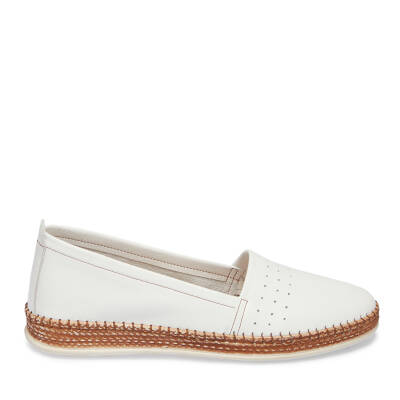 Beyaz Deri Kadın Espadril - K24I1AY67225-A26 - 3