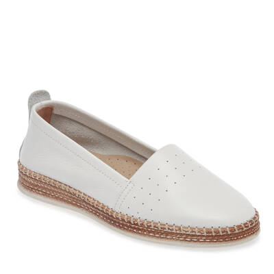 Beyaz Deri Kadın Espadril - K25I1AY67915-A26 