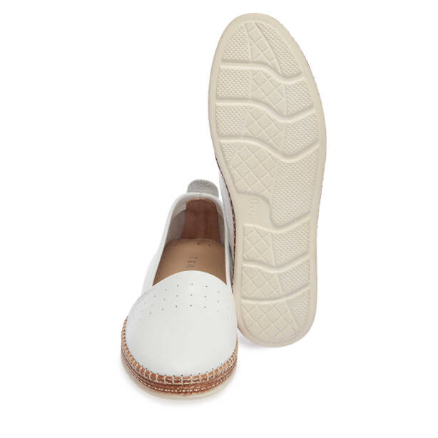 Beyaz Hakiki Deri Kadın Espadril - K25I1AY67915-A26 - Tergan