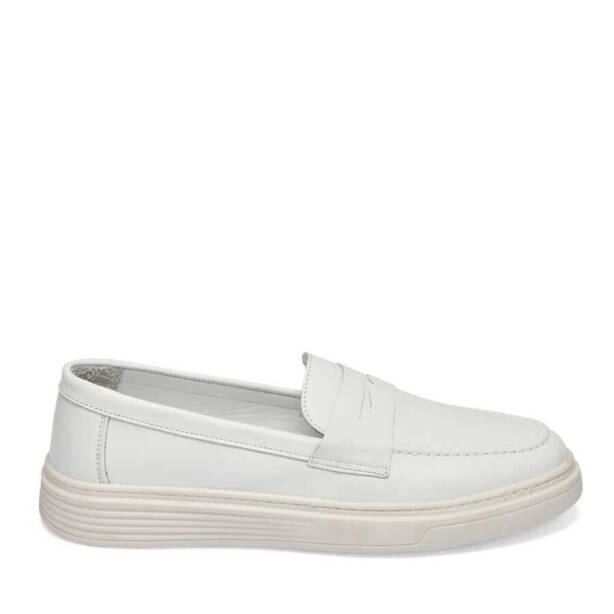 Beyaz Deri Kadın Loafer - K24I1AY67095-A26 - 3