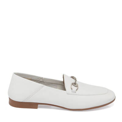  Beyaz Deri Kadın Loafer - K24I1AY67100-A26 - 3