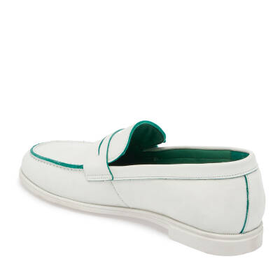 Beyaz Deri Kadın Loafer - K24I1AY67366-A26 - 2