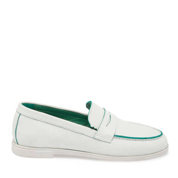 Beyaz Deri Kadın Loafer - K24I1AY67366-A26 - 3