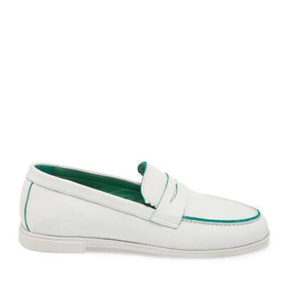 Beyaz Deri Kadın Loafer - K24I1AY67366-A26 - 3