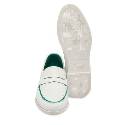 Beyaz Deri Kadın Loafer - K24I1AY67366-A26 - 4