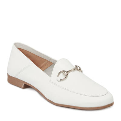 Beyaz Deri Kadın Loafer - K25I1AY67760-A26 