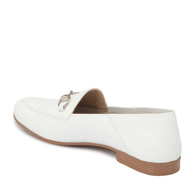 Beyaz Hakiki Deri Kadın Loafer - K25I1AY67760-A26 - 3