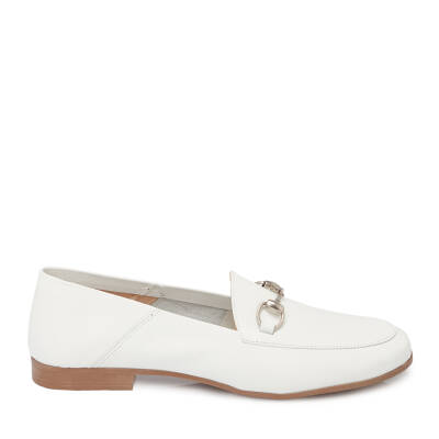 Beyaz Deri Kadın Loafer - K25I1AY67760-A26 - 3