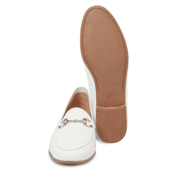 Beyaz Hakiki Deri Kadın Loafer - K25I1AY67760-A26 - 4