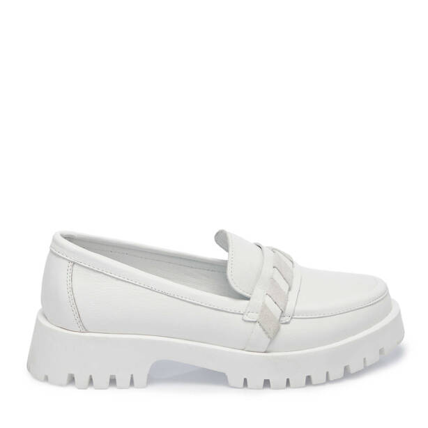 Beyaz Hakiki Deri Kadın Loafer - K25I1AY67823-A26 - 3