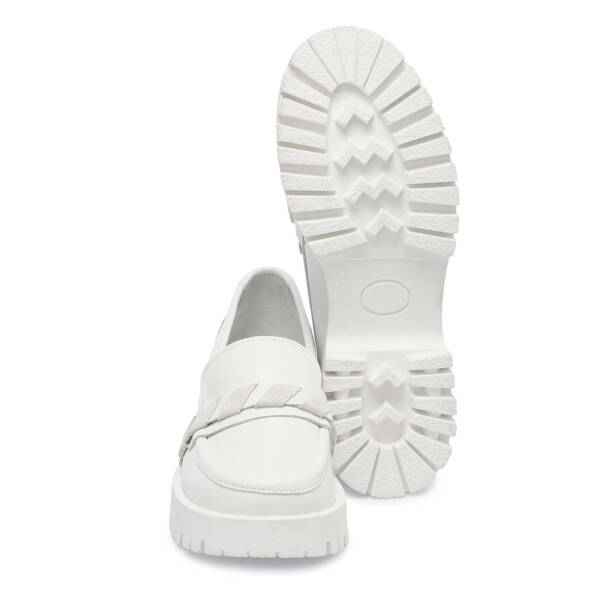 Beyaz Hakiki Deri Kadın Loafer - K25I1AY67823-A26 - 4