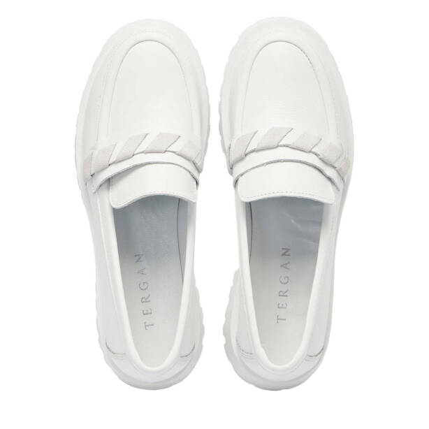 Beyaz Hakiki Deri Kadın Loafer - K25I1AY67823-A26 - 5