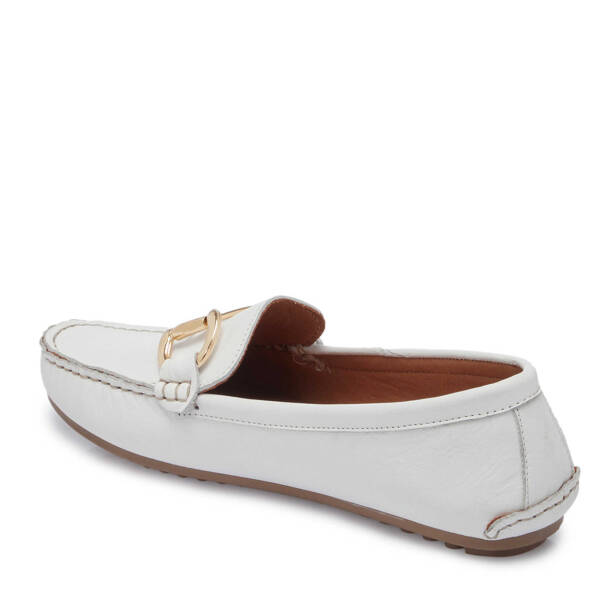 Beyaz Hakiki Deri Kadın Loafer - K25I1AY68012-A26 - 3