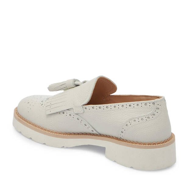 Beyaz Hakiki Deri Kadın Loafer - K25I1AY68027-N3O - 3