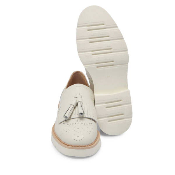 Beyaz Hakiki Deri Kadın Loafer - K25I1AY68027-N3O - 4