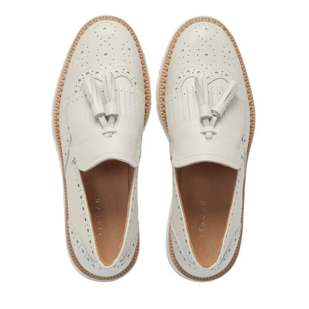 Beyaz Hakiki Deri Kadın Loafer - K25I1AY68027-N3O - 5