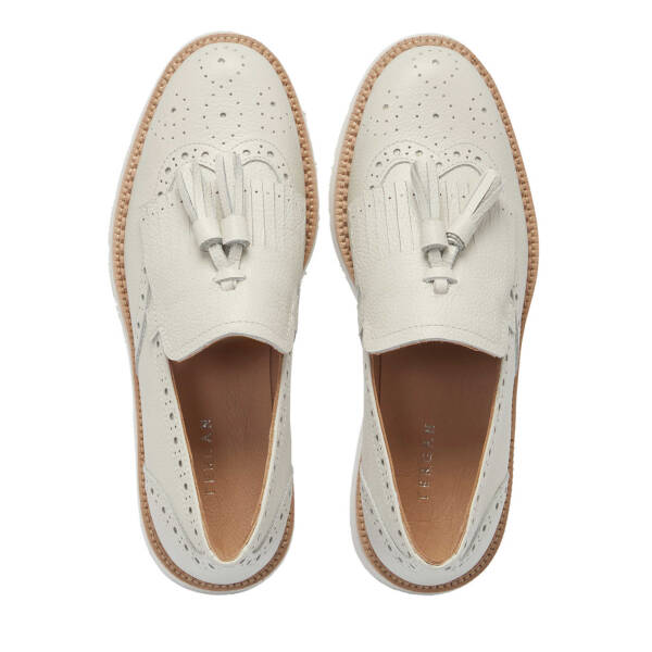 Beyaz Hakiki Deri Kadın Loafer - K25I1AY68027-N3O - 5