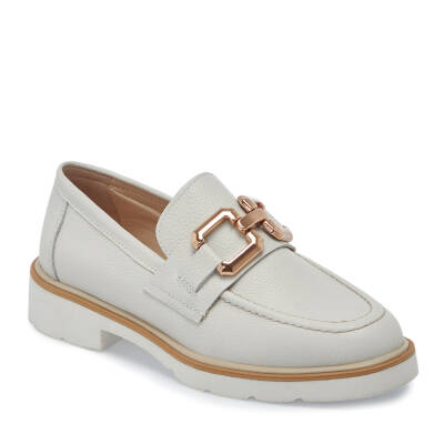 Beyaz Deri Kadın Loafer - K25I1AY68028-N3O - 1