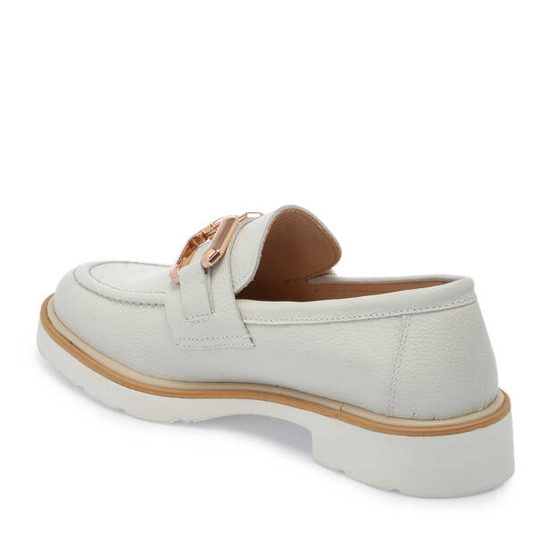 Beyaz Deri Kadın Loafer - K25I1AY68028-N3O - 2