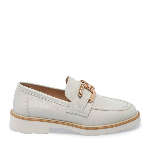 Beyaz Deri Kadın Loafer - K25I1AY68028-N3O - 3