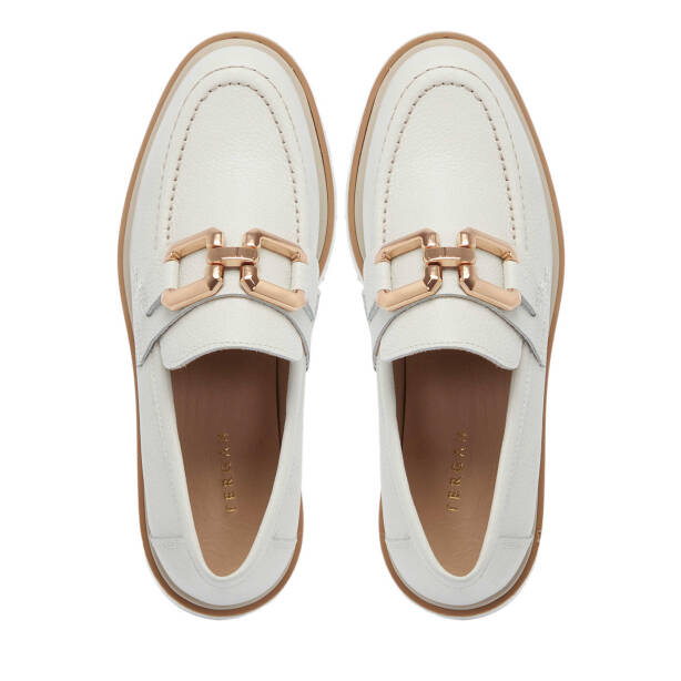 Beyaz Deri Kadın Loafer - K25I1AY68028-N3O - 5