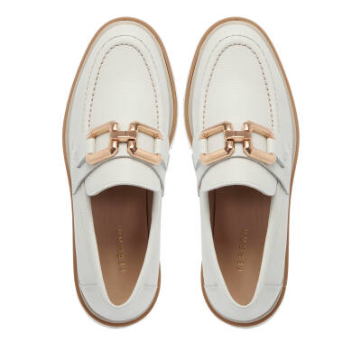 Beyaz Deri Kadın Loafer - K25I1AY68028-N3O - 5