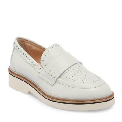 Beyaz Deri Kadın Loafer - K25I1AY68029-N3O 