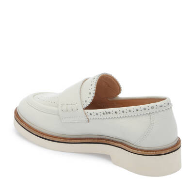Beyaz Deri Kadın Loafer - K25I1AY68029-N3O - 2