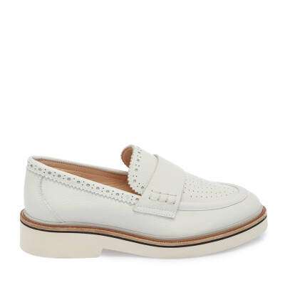 Beyaz Deri Kadın Loafer - K25I1AY68029-N3O - 3