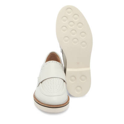 Beyaz Deri Kadın Loafer - K25I1AY68029-N3O - 4